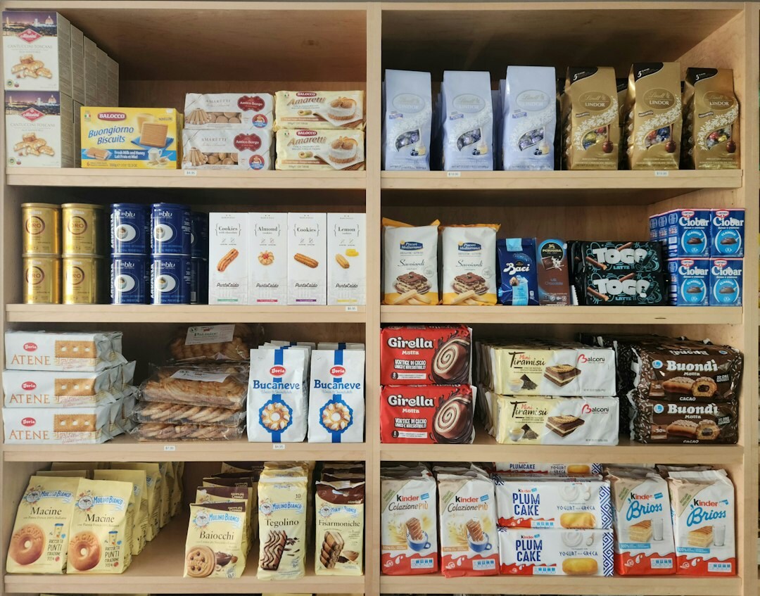 grocery store shelves