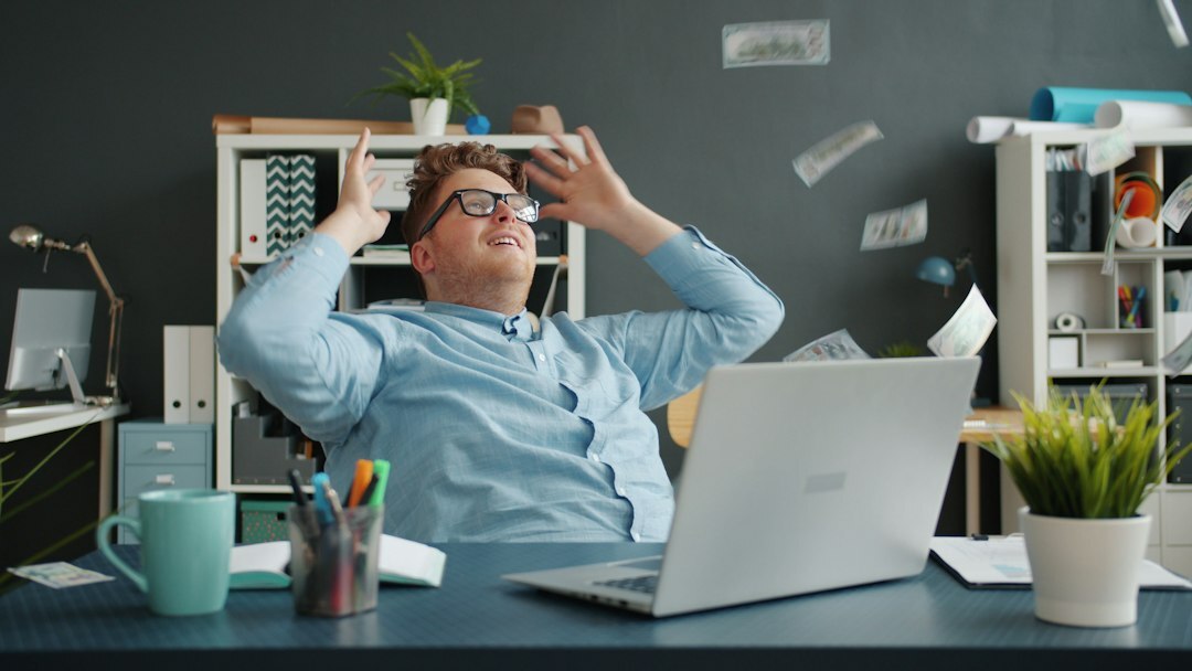 stressed office worker at desk